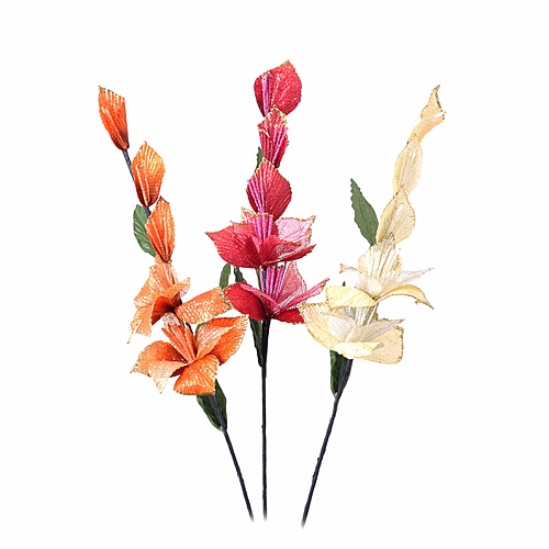 Λουλούδι Fylliana Flower with 2 μπουμπούκια + 3 φύλλα 1/3 Η17-496 Fylliana διάφορα χρώματα bf