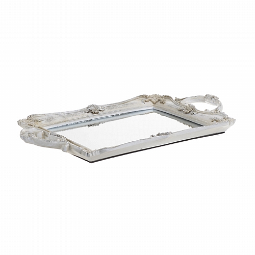 INART ΔΙΣΚΟΣ POLYRESIN ME ΚΑΘΡΕΠΤΗ ΑΝΤΙΚΕ ΛΕΥΚΟΣ 38X23X5