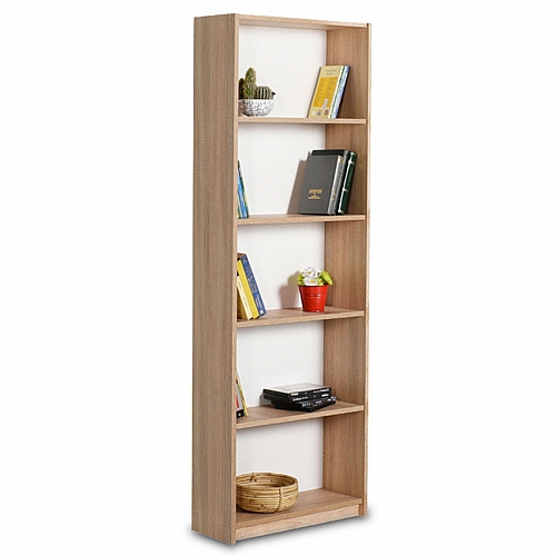 Βιβλιοθήκη Max pakoworld σε sonoma χρώμα 58x23x170εκ
