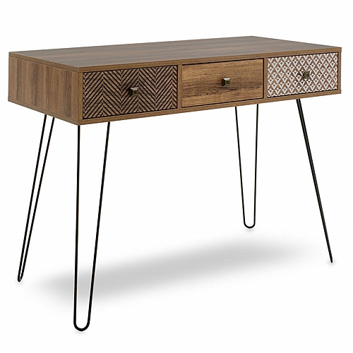 Κονσόλα Boho pakoworld καρυδί με μεταλλικά πόδια 100x50,5x74,5εκ