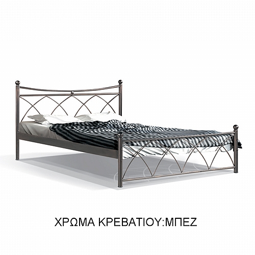 ΚΡΕΒΑΤΙ ΣΙΔΕΡΕΝΙΟ Fylliana ΜΠΕΖ HERMES 120x200εκ