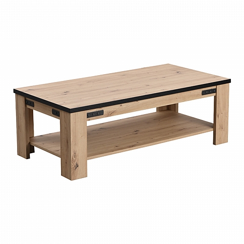 ΤΡΑΠΕΖΑΚΙ ΣΑΛΟΝΙΟΥ LAZIO KS ARTISAΝ OAK / ΜΑΥΡΟ 120x60x41εκ