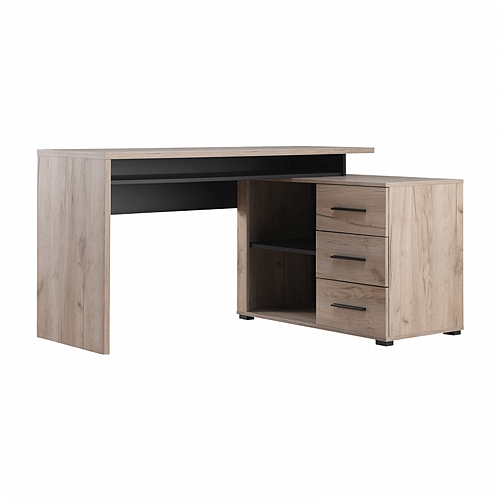 ΓΡΑΦΕΙΟ ARHIMED GREY OAK-ΜΑΥΡΟ 138x102x75εκ