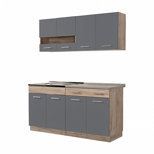 ΚΟΥΖΙΝΑ DALILA 160 GREY OAK / ΓΚΡΙ 160*51,5*206,5