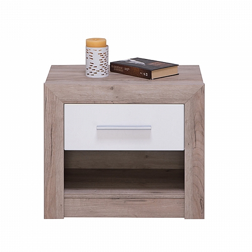 ΚΟΜΟΔΙΝΟ Astor NO1F Grey Oak - Λευκή Λάκα 53x35x46εκ