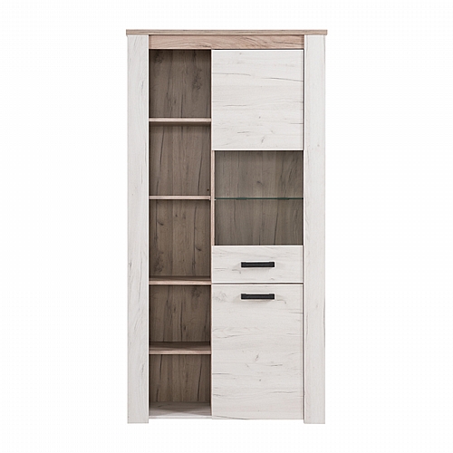 ΒΙΤΡΙΝΑ Kent POP V GREY OAΚ-WHITE OAK 99x36x195εκ