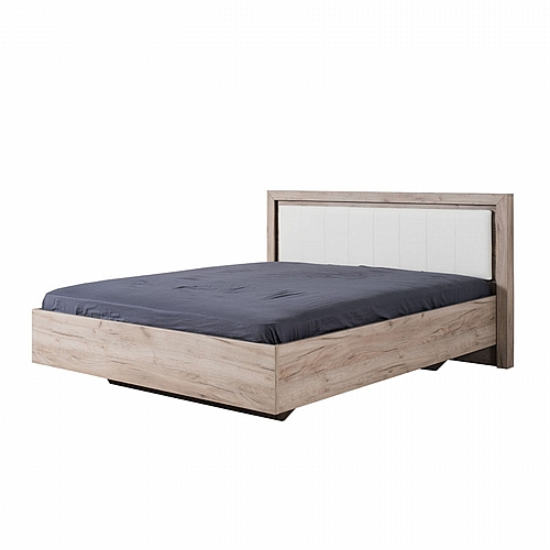 ΚΡΕΒΑΤΙ Astor 160 Grey Oak - Λευκή Δερματίνη 178.5*208.5*100.5