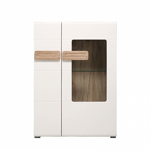 ΒΙΤΡΙΝΑ Bert 2Κ VS1 GREY OAK /ΛΕΥΚΗ ΛΑΚΑ 90*35*127