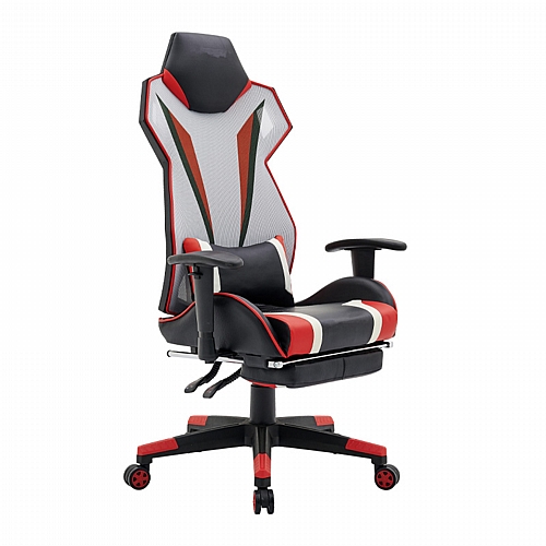 ΚΑΡΕΚΛΑ GAMING Fylliana D-01 ΤΕΧΝΟΔΕΡΜΑ ΜΑΥΡΗ-ΚΟΚΚΙΝΗ 53*47*127