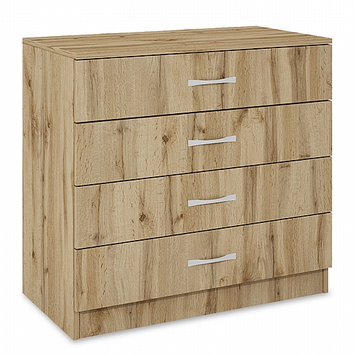 Συρταριέρα Deco pakoworld με τέσσερα συρτάρια χρώμα sonoma 80x43,5x76εκ