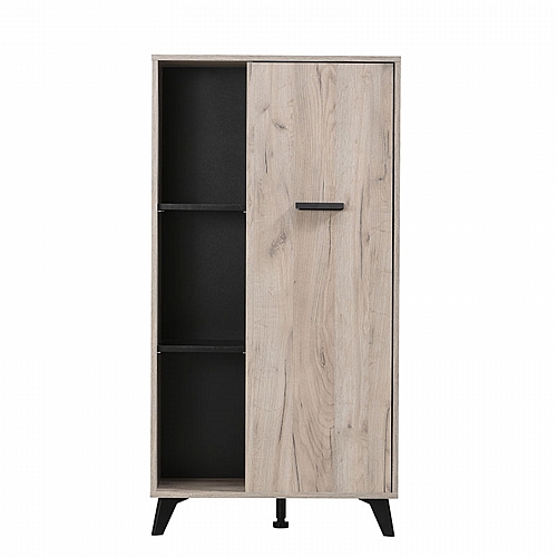 ΒΙΤΡΙΝΑ UMBRIA POP GREY OAK-ΜΑΥΡΟ 67x33x130εκ