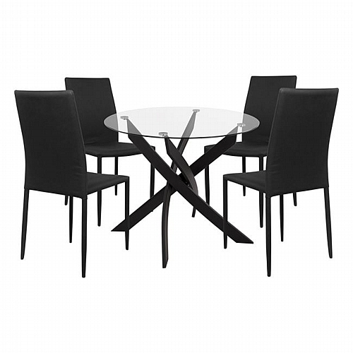 ΣΕΤ 5ΤΜΧ ΤΡΑΠΕΖΙ 42,5x50x92 cm & ΚΑΡΕΚΛΕΣ ΣΕ ΜΑΥΡΟ ΧΡΩΜΑ FB911073
