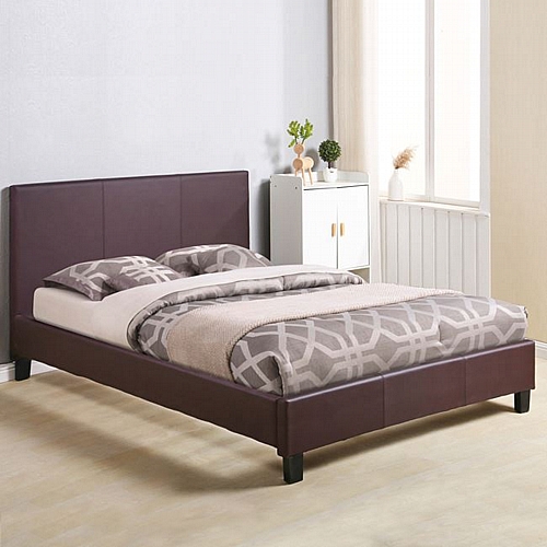 ΚΡΕΒΑΤΙ BECCA 150x200 εκ.<br /> ΜΕ PU ΚΑΦΕ FB9553.02