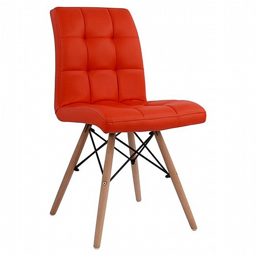 ΚΑΡΕΚΛΑ FB90024.24 ΜΕ ΞΥΛΙΝΑ ΠΟΔΙΑ & ΚΑΘΙΣΜΑ ΚΟΚΚΙΝΟ 43x52x82 εκ.