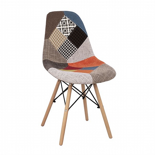 ΚΑΡΕΚΛΑ COSY HM8068 ΜΕ ΞΥΛΙΝΑ ΠΟΔΙΑ ΚΑΙ ΚΑΘΙΣΜΑ PATCWORK 43x50x86 εκ.