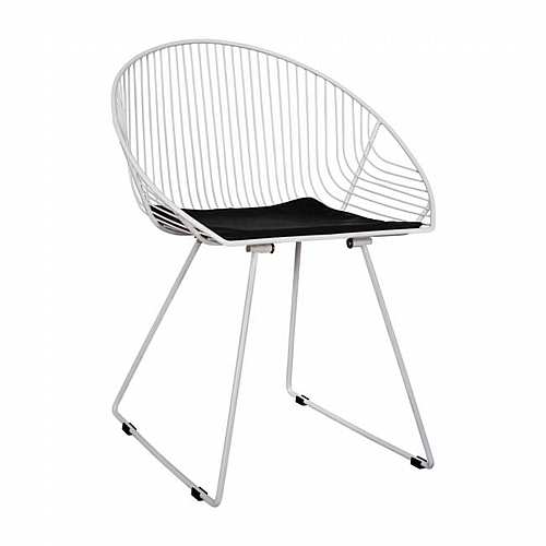 ΚΑΡΕΚΛΑ ΜΕΤΑΛΛΙΚΗ CURVE 65x57,5x81 εκ. FB5466.02 ΣΕ ΛΕΥΚΟ ΧΡΩΜΑ