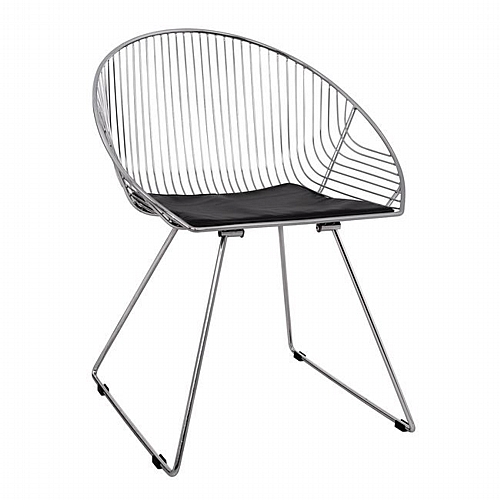 ΚΑΡΕΚΛΑ ΜΕΤΑΛΛΙΚΗ CURVE 65x56,5x80,5 εκ. FB5466.100 ΣΕ ΑΣΗΜΙ ΧΡΩΜΑ