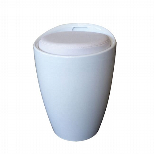 ΣΚΑΜΠΩ HM217.02 ΛΕΥΚΟ ABS ΜΕ ΚΑΘΙΣΜΑ PU ΑΣΠΡΟ 35x36x51εκ