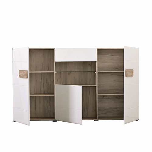 ΚΟΜΟΤΑ-ΜΠΟΥΦΕΣ Bert 180 GREY OAK /ΛΕΥΚΗ ΛΑΚΑ 180*41,5*96,5