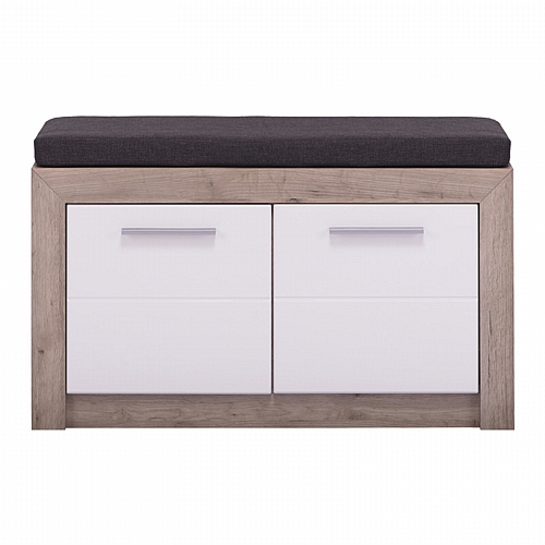 ΕΠΙΠΛΟ ΧΩΛ Astor Kom Grey Oak-Λευκή Λάκα 93x35x55,5εκ