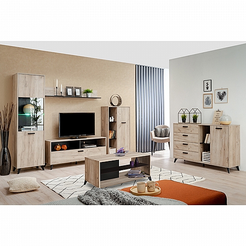 ΕΠΙΠΛΟ ΤΗΛΕΟΡΑΣΗΣ UMBRIA TV 140 GREY OAK-ΜΑΥΡΟ 137x40x58εκ m.b.r