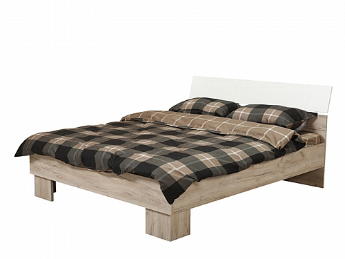 ΚΡΕΒΑΤΙ Bon 160 GREY OAK/ΛΕΥΚΟ 210x165x92,5εκ