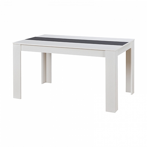 ΤΡΑΠΕΖΙ DOMUS WHITE/BLACK-GREY WOOD 135x80.5x74.5εκ