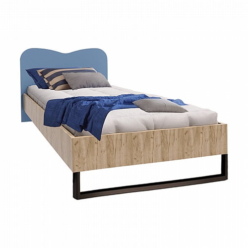 ΠΑΙΔΙΚΟ ΚΡΕΒΑΤΙ Fylliana Smile GREY OAK - ΜΠΛΕ 90*200