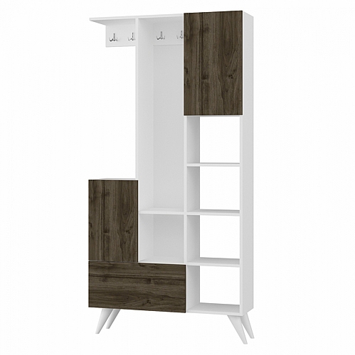 ΕΠΙΠΛΟ ΕΙΣΟΔΟΥ ΜΕΛΑΜΙΝΗΣ ΜΕ ΡΑΦΙΑ FB99048.01 ΛΕΥΚΟ ΚΑΡΥΔΙ 87,7x38,6x180Υ εκ.