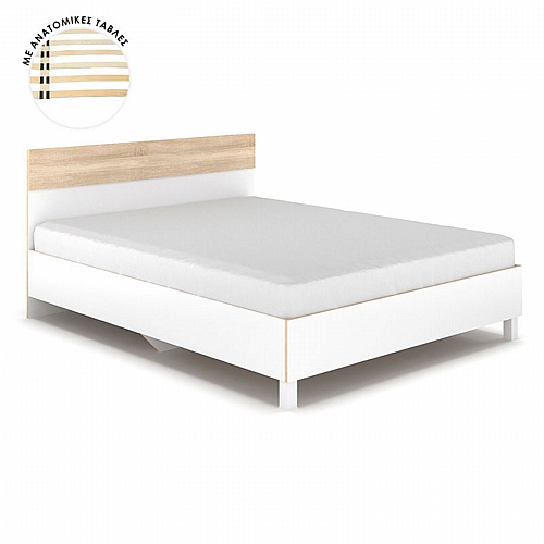 Κρεβάτι διπλό Awell pakoworld sonoma-λευκό 160x200εκ