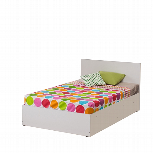Κρεβάτι Freya pakoworld λευκό gloss-αποθηκευτικός χώρος 120x200εκ