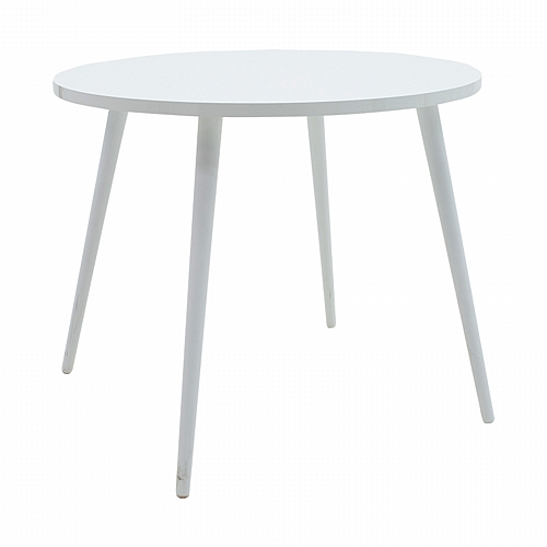 Τραπέζι Monica pakoworld λευκό gloss Φ90x74εκ