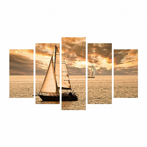 ΠΙΝΑΚΑΣ ΠΕΝΤΑΠΤΥΧΟ MDF SUNSET SAILING FB97206.01 100X0,3X60 εκ.