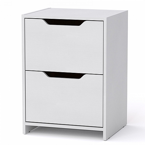 Κομοδίνο Brooks pakoworld λευκό 48x42x66εκ