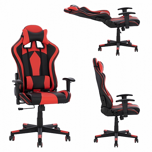 ΚΑΡΕΚΛΑ ΓΡΑΦΕΙΟΥ GAMING FB91162.01 ΜΑΥΡΟ ΚΟΚΚΙΝΟ PU 67x70x130 εκ.