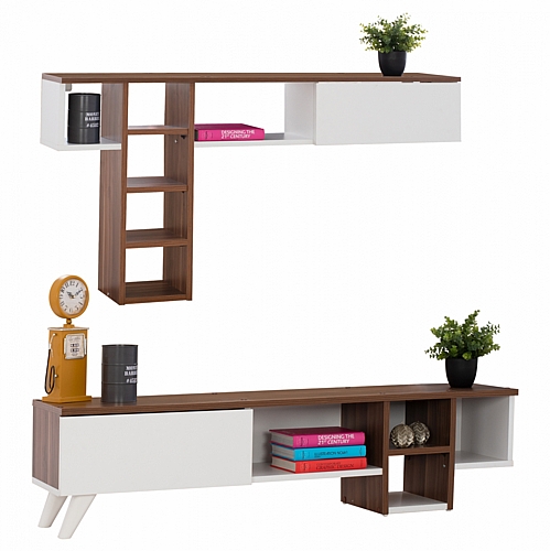 ΣΥΝΘΕΣΗ ΤΗΛΕΟΡΑΣΗΣ ΚΑΡΥΔΙ ΛΕΥΚΟ FB99143 140x30x33 εκ.