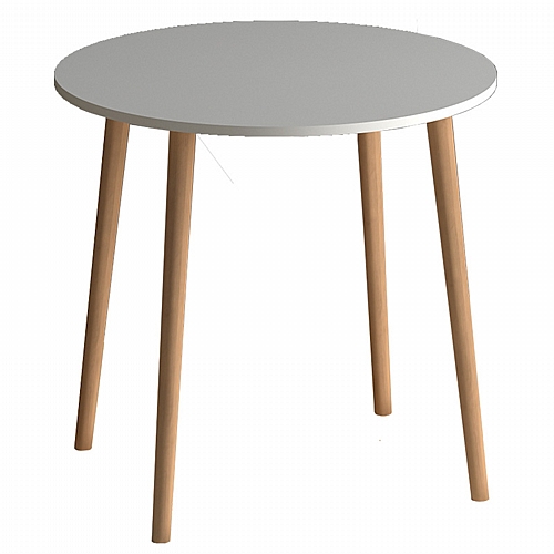 Τραπέζι Solaris pakoworld λευκό-καρυδί 92x92x76εκ