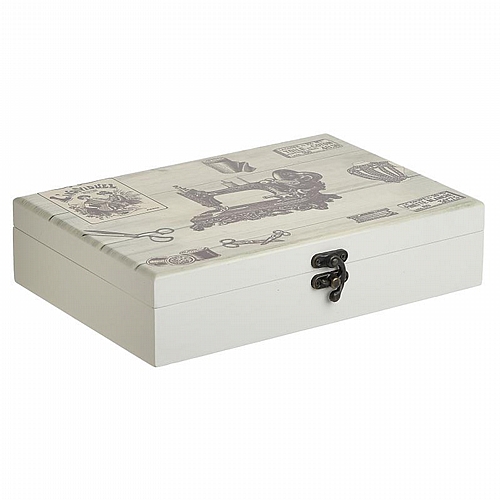 INART ΚΟΥΤΙ ΑΠΟΘΗΚΕΥΣΗΣ ΞΥΛΙΝΟ ΑΝΤIKE ΛΕΥΚΟ 26X17,5X6