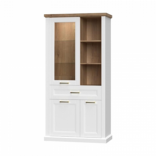 ΒΙΤΡΙΝΑ V3K1F Pacific ΛΕΥΚΗ ΛΑΚΑ-GREY OAK 101*48*200
