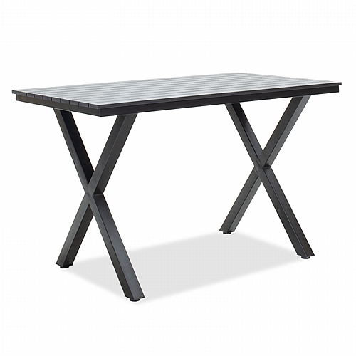 Τραπέζι κήπου Tiana pakoworld μέταλλο-polywood μαύρο 120x70x76εκ