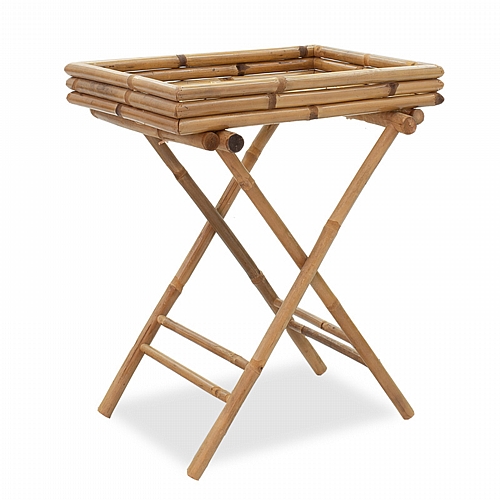 Τραπέζι Valens pakoworld πτυσσόμενο bamboo φυσικό 63x43x74εκ