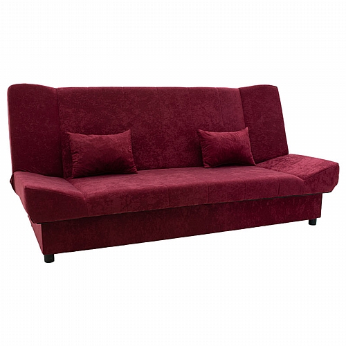 Kαναπές-κρεβάτι Tiko pakoworld 3θέσιος με αποθηκευτικό χώρο ύφασμα μπορντό 200x85x90εκ