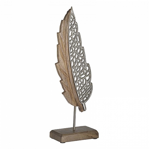 INART ΔΙΑΚΟΣΜ. ΦΤΕΡΟ ΜΕΤΑΛ/ΞΥΛ. ΑΣΗΜΙ/NATURAL 13X8X40