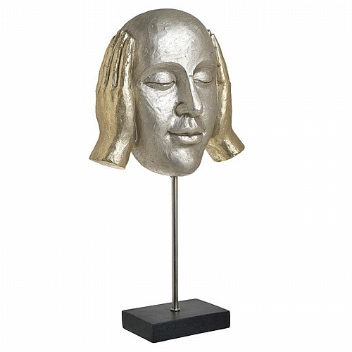 INART ΠΡΟΣΩΠΟ RESIN ΧΡΥΣΟ/ΜΑΥΡΟ 25X14X48