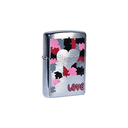 ΑΝΑΠΤΗΡΑΣ ZIPPO ΑΣΗΜΙ ΜΕ ΚΑΡΔΙΑ LOVE