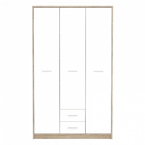 Ντουλάπα ρούχων Serenity pakoworld τρίφυλλη sonoma-λευκό 118.5x54x196.5εκ
