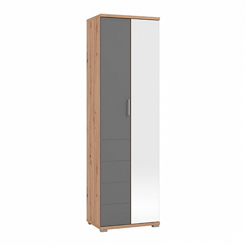 ΕΠΙΠΛΟ ΕΙΣΟΔΟΥ LANZAROTE P2 OG ΜΕ ΚΑΘΡΕΦΤΗ ARTISAN OAK-ΓΚΡΙ ΜΑΤ 58x40x193εκ