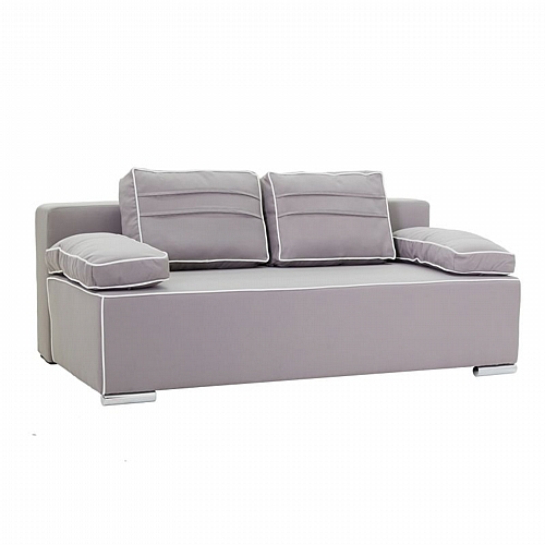 Kαναπές-κρεβάτι Porto pakoworld 3θέσιος με αποθηκευτικό χώρο ύφασμα γκρι 200x99x88εκ