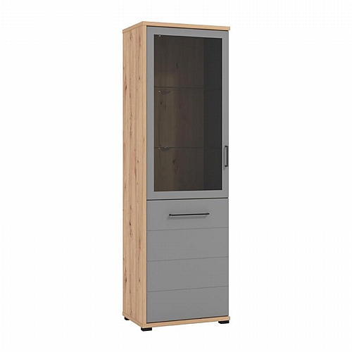 ΒΙΤΡΙΝΑ LISABON ARTISAN OAK-ΓΚΡΙ ΓΡΑΦΙΤΗΣ-ΓΚΡΙ MAT 60.5*40*193