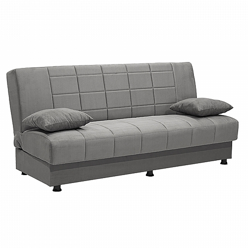 Καναπές-κρεβάτι Meliora pakoworld 3θέσιος βελούδο γκρι 190x83x85εκ